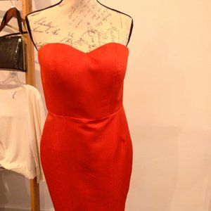 Jovani Strapless Coral/Red with Matching Shrug